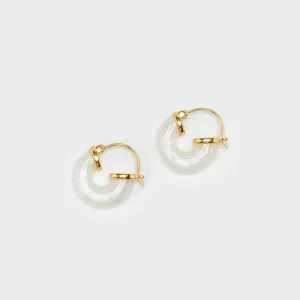 Anni Lu Petit White Swell Hoop Earrings