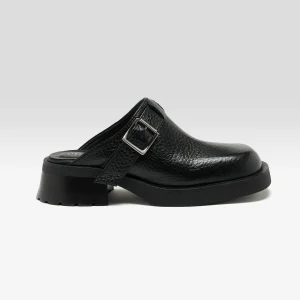 Miista Aroa Black Buckled Mules