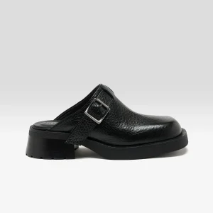 Miista Aroa Black Buckled Mules