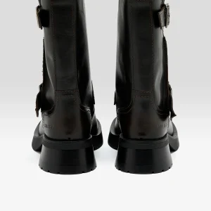 Miista Renate Brown Buckled Ankle Boots